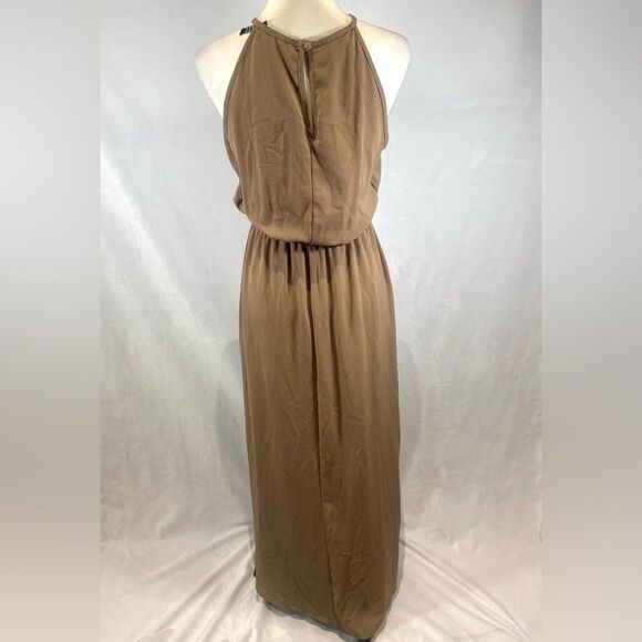 Scobe mocha chiffon halter maxi dress size size small - Picture 4 of 7